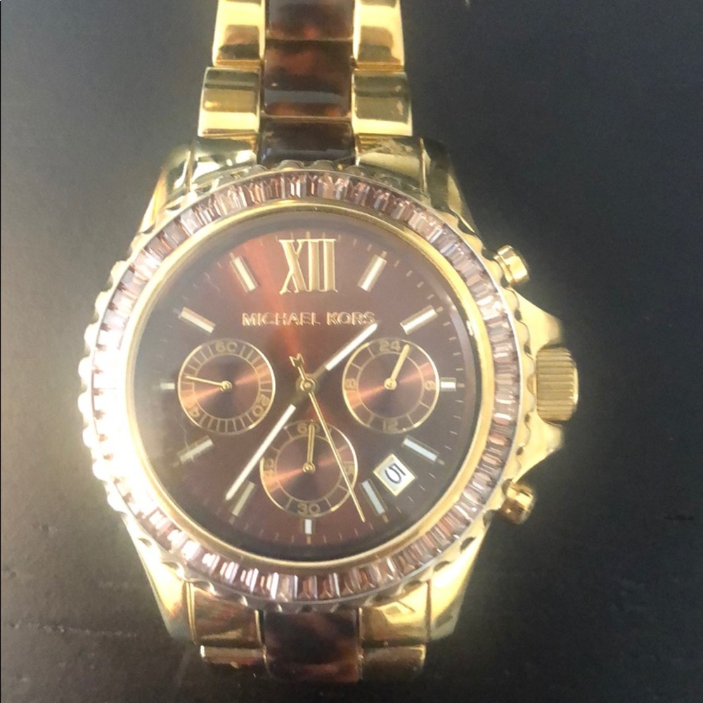 Gold & tortoise shell Michael Kors watch